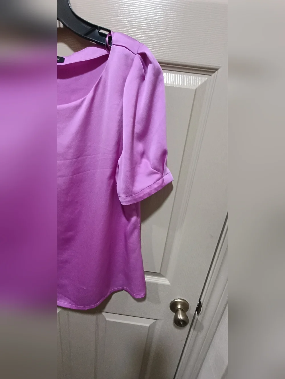 lilac purple Banana Republic short sleeve blouse GUC Large
